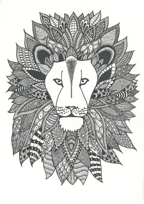 Zentangle Lion By Poreenart Doodles Zentangles Zentangle Art