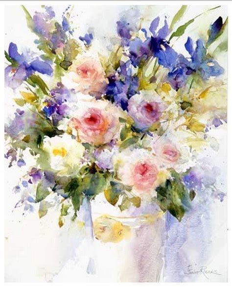 Janet Rogers Van Gogh Watercolor Watercolor Flower Art Loose