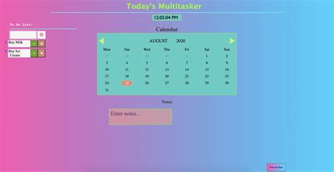 Github Edelin11multitasker Calendar Screen Where You Can Display A