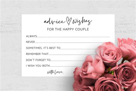 Instant Download Wedding Advice Cards Wishes For The Bride Etsy