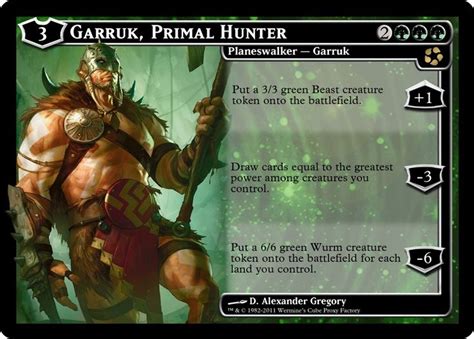 Custom Horizontal Garruk Primal Hunter Proxy Mtg Planeswalkers Mtg