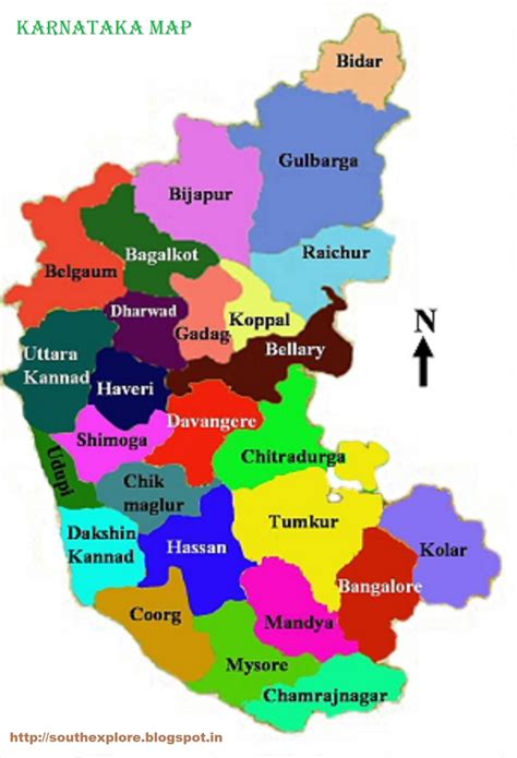 Detailed river map of karnataka showing rivers which flows in and oust side of the state and highlights district and state boundaries. MAPS ~ SOUTH INDIA TOURISM