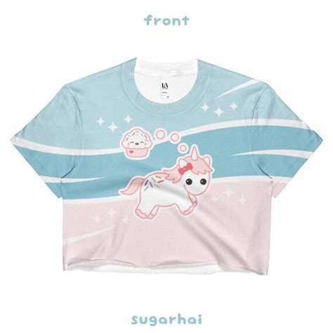 Unicorn Crop Top Pastel Goth Shirts Tumblr Fashion