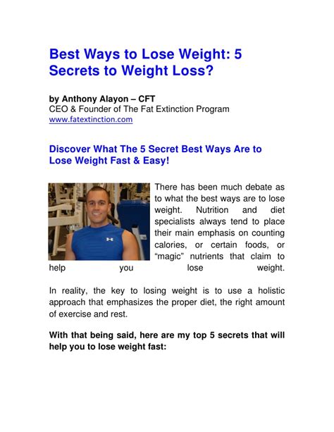 What Are The Best Ways To Lose Weight Fast And Easy