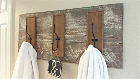 Diy Rustic Towel Rack Blue Sage Farmhouse Bathroom Decor Rustic