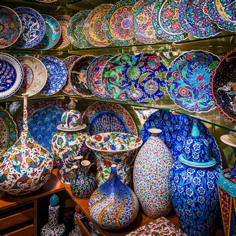 Turkish Ceramics On Sale At The Grand Bazaar In Istanbul Turkey