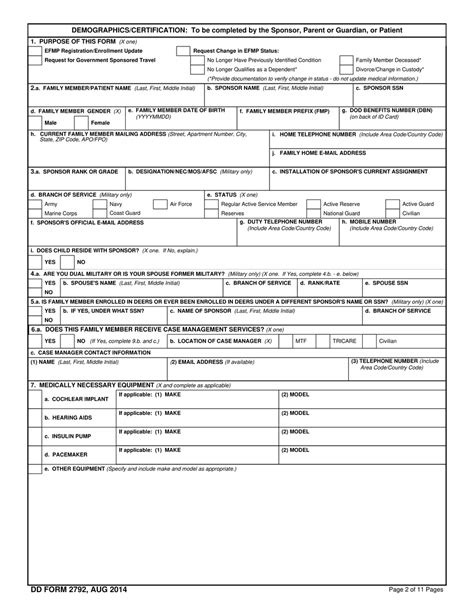 Dd Form 2792 Fill Out Sign Online And Download Fillable Pdf