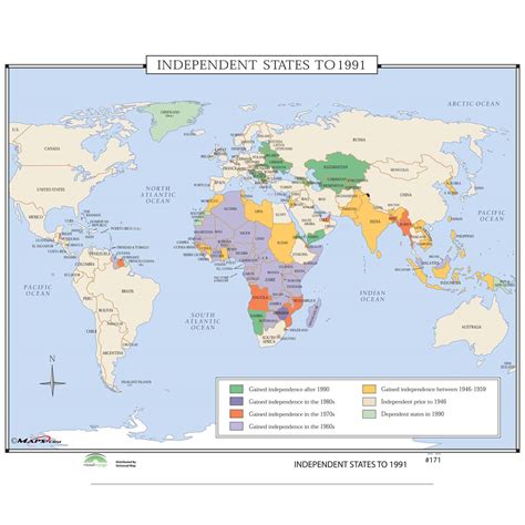 Independent States 1945 1990 Map Shop Us And World History Maps