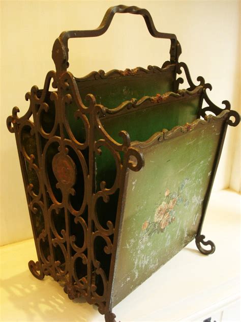 Antique Magazine Rack French Green Art Nouveau By Chasevintage