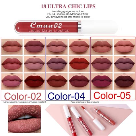 6Pcs Dark Red Matte Liquid Lipstick Set Long Lasting Waterproof Lip