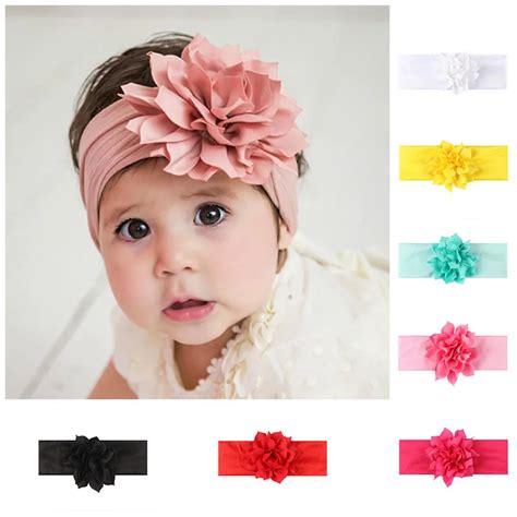 Cute Baby Girl Headbands Cute Flower Haarband Baby Turban Elastic Baby