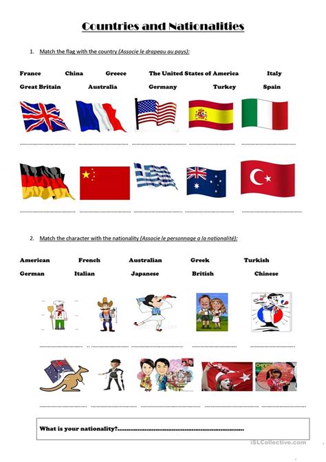 You may download all textures. Countries and nationalities - English ESL Worksheets for ...