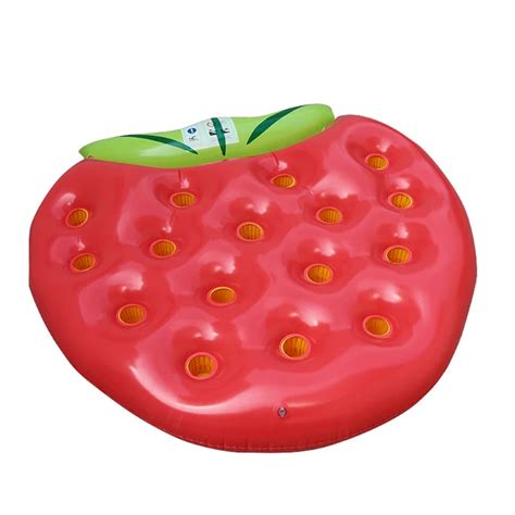 145cm water inflatable float strawberry swimming pool accessories inflatable raft ride on swim