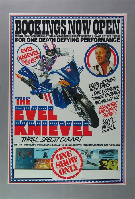 Poster Advertising Evel Knievel Thrill Spectacular C1980s Australian Sports Museum