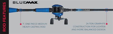 Abu Garcia Blue Max Low Profile Baitcast Reel And Fishing Rod Combo