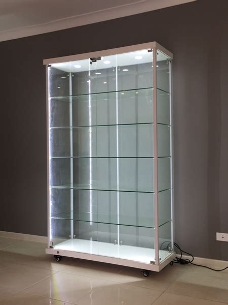 Upright Glass Display Cabinet Full Led Lighting Flat Packed And Ready To Ship Ebay