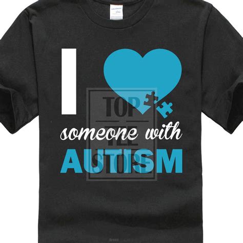 New Fashion Brand T Shirts T Shirt Men Autism Awareness I Love Someone