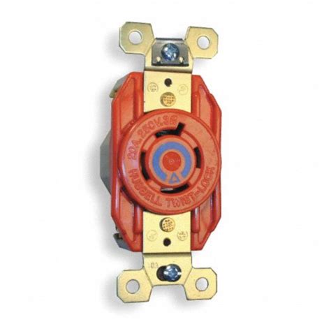 Hubbell Wiring Device Kellems Orange Locking Receptacle 20 Amps 240v
