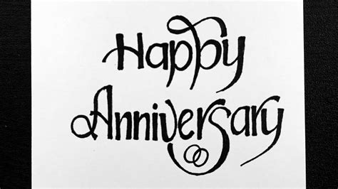 Happy Anniversary Calligraphy Writing Happy Anniversary Letter