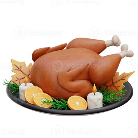 roasted turkey 3d icon illustrations 34889990 png
