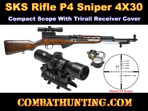 Kit45 Sks Rifle 4x30 Scope With Tri Rail Mount And Rings Sks Rifle