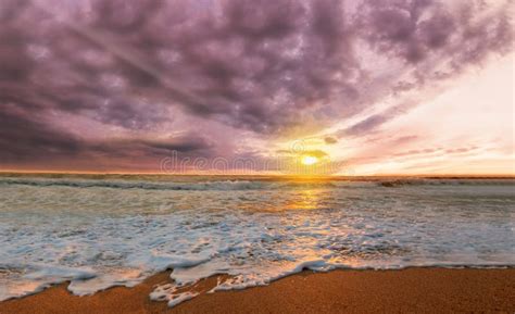 Colorful Ocean Beach Sunrise Stock Photo Image Of Morning Coast