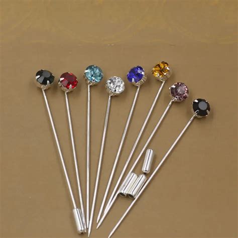 8pcs Lot Lapel Pin 70mm Length Women S Fashion Brooch Pins Rhinestone Diy Jewelry Making