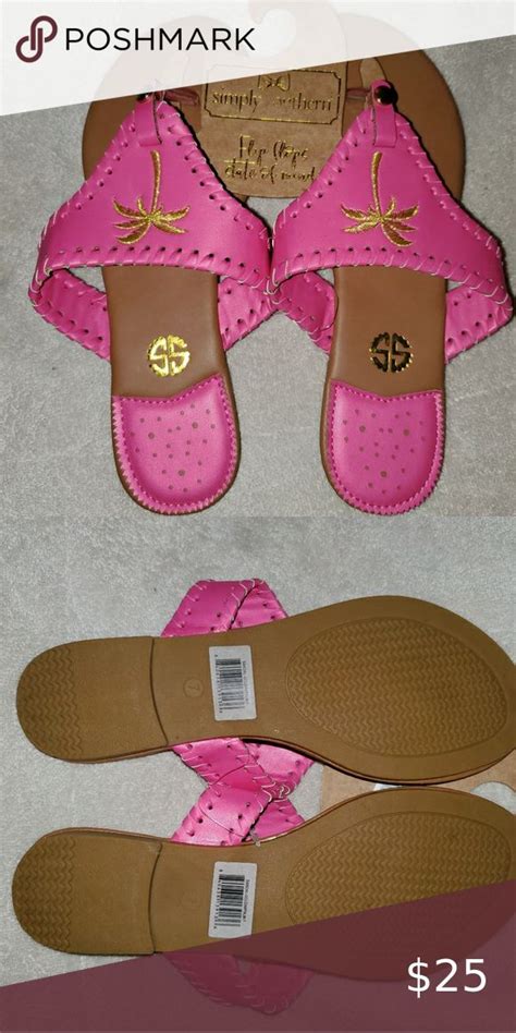 New Simply Southern Beautiful Flip Flops Size 7 Simply Southern Shoes