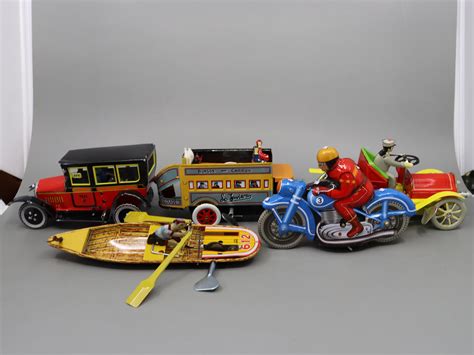 Lot Antique Style Tin Wind Up Toys