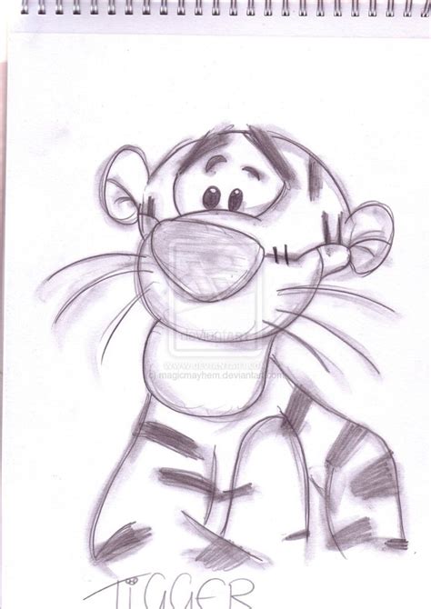 Tigger Drawing Simple Learn How To Draw Tigger From These Draw
