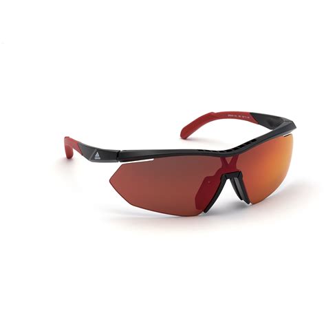 adidas sp0016 injected sport sunglasses matte black contrast mirror red orange