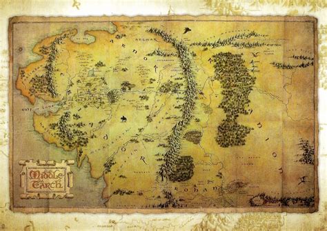 My Favorite Postcards A Map Of Jrr Tolkiens Middle Earth