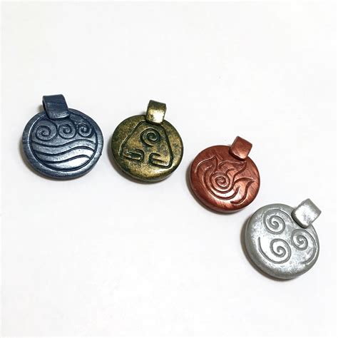 Avatar The Last Airbender Pendants Four Elements Necklace Etsy