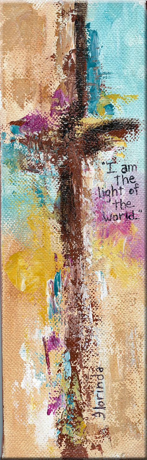 Abstract Cross Original I Am The Light Of The World 3 X 9 Small