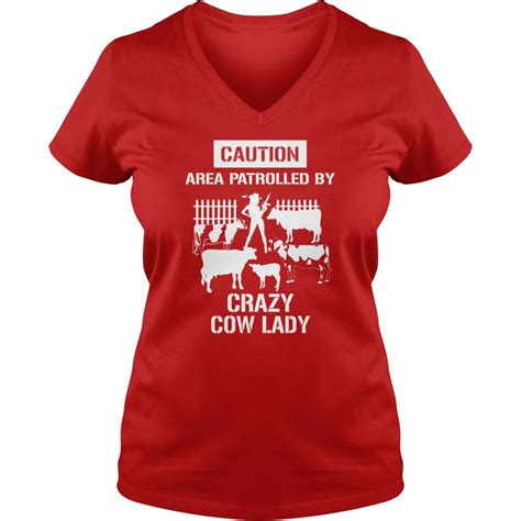 Womens Extra Long T Shirts Crazy Cow Lady Ladies V Neck Sunfrog