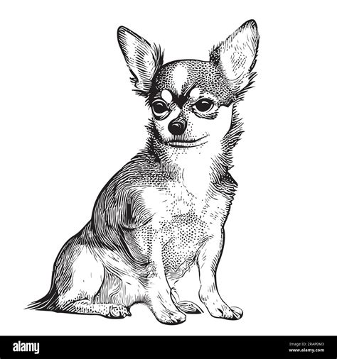 Chihuahua Dog Sketch Drawn In Doodle Style Illustration Stock Vector