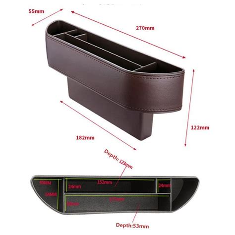 Leather Car Seat Storage Box Auto Seat Gap Pocket Organizer For Phone Card Cigarettes Storage