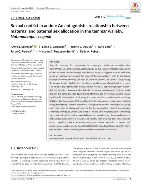 Pdf Sexual Conflict In Action An Antagonistic Relationship Between Maternal And Paternal Sex