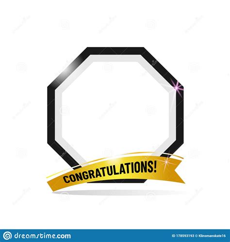 Empty Frame With Congratulation Ribbon Vector Isolated On White