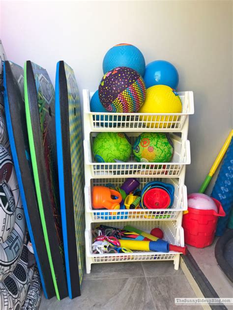 Organized Outdoor Pool And Toy Storage The Sunny Side Up Blog