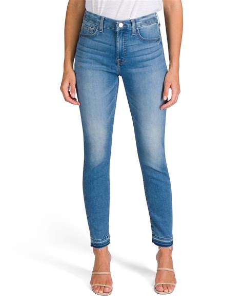 Jen By For All Mankind Mid Rise Ankle Skinny Jeans With Released Hem