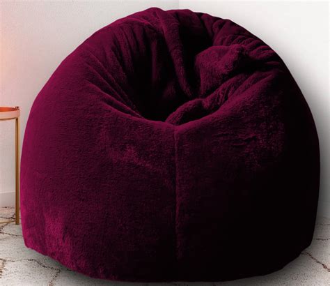 Buy Luxury Furr Bean Bag Cover For Adults Maroon Xxxl Online In India At Best Price Modern