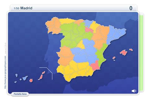 Mapa interactivo de España Provincias de España Juegos Geográficos