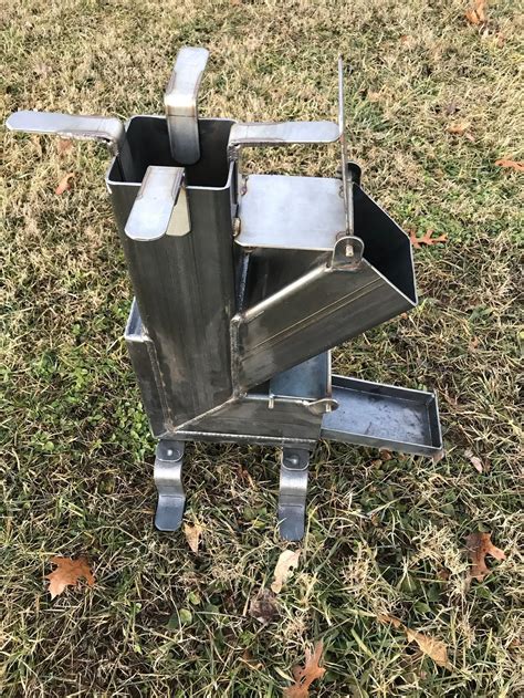 I started with the square tube and marked it at a 45 degree angle cut it in half. Stainless steel accessorized Rocket Stove in 2020 | Rocket stoves, Rocket stove design, Diy ...