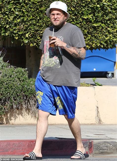 Jonah Hill Shows Off His Tattooed Arms As He Cuts A Casual Look For An