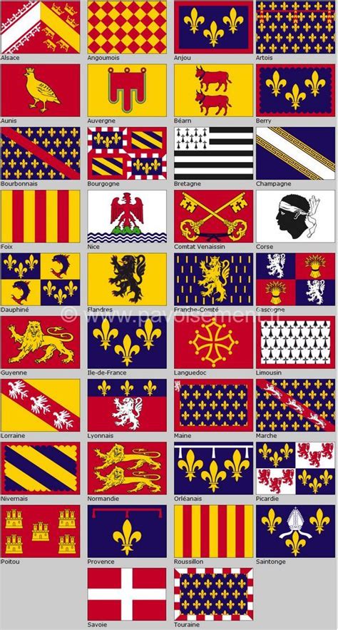 Drapeau Des Provinces De France Brasão História Bandeiras
