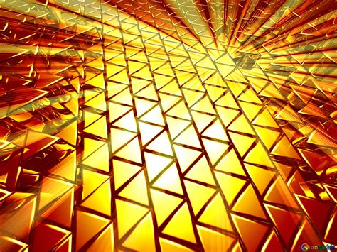 3d Abstract Geometric Volumetric Triangle Gold Metal Background Rays
