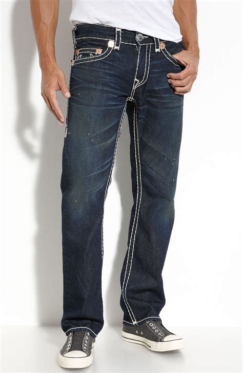 true religion bobby super t relaxed bootcut jeans in blue for men broken trail lyst