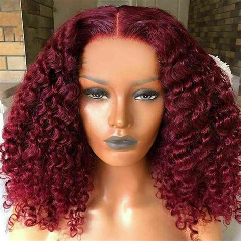 Luxury Lace Front Remy Deep Curly Burgundy Red 99j Full Lace Etsy In 2021 Burgundy Red Hair
