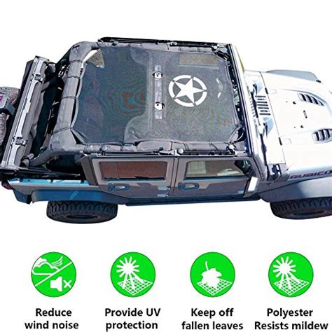 1PC Black Cargo Cover for Jeep Wrangler JKU Unlimited 2007-2017 MINGLI Rear Full Cargo Privacy
